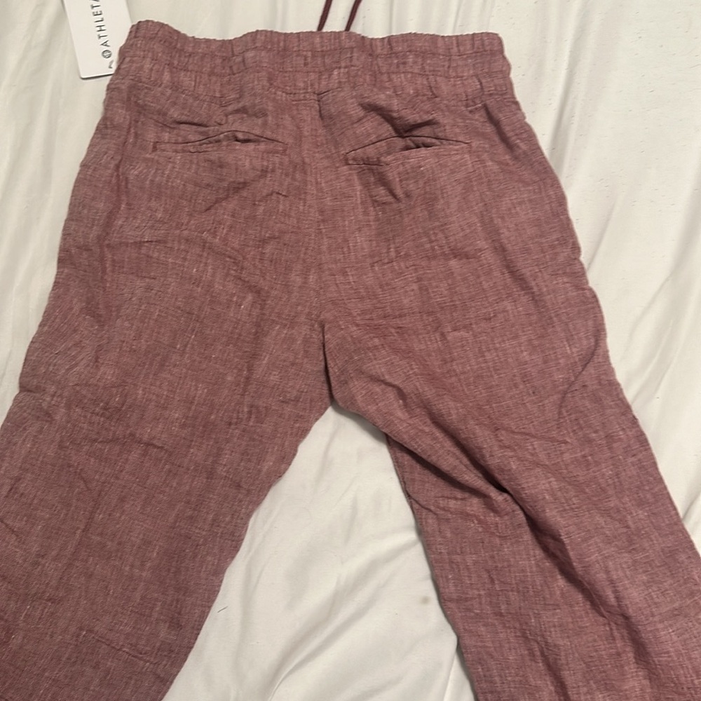 3/$125 NWT Athleta Cabo Linen Pant Size 2 tall - Picture 4 of 5